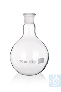 Ballon à fond plat, 100 ml, Ø 64 x H 110 mm, NS 29/32, verre borosilicate Simax®, type: 8003